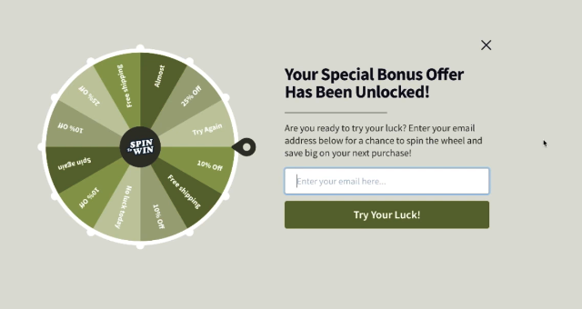 Coupon Wheel OptinMonster forms