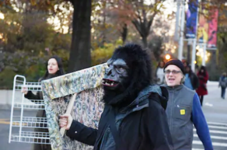 A Man Outdoor Guerilla Marketing